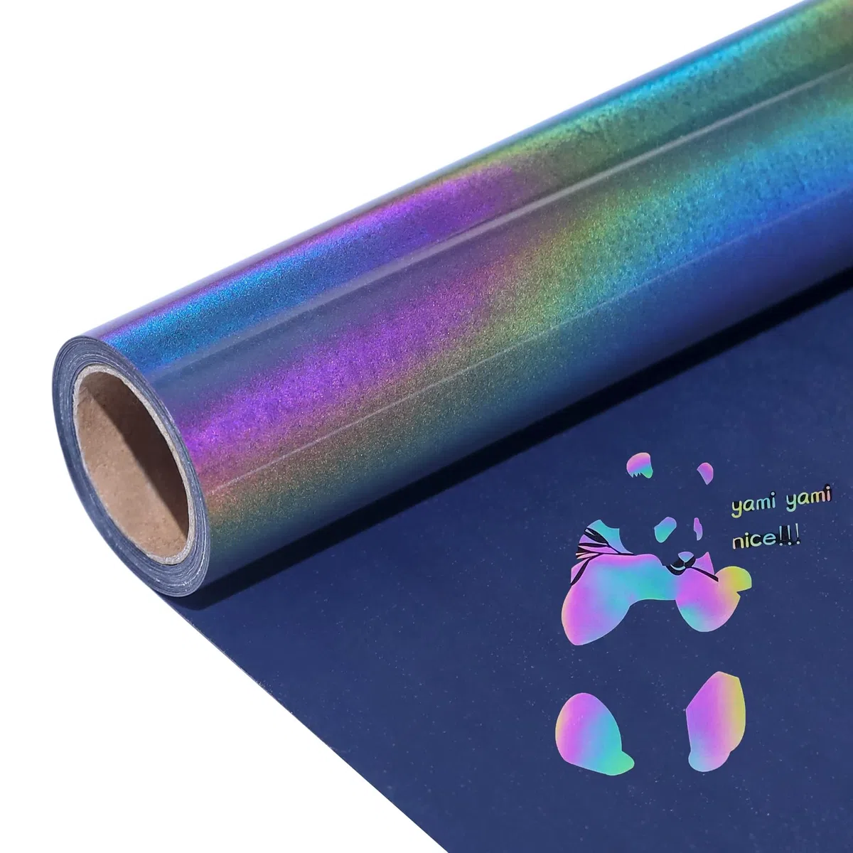 Reflektierend Regenbogen Plotterfolie Textil，30.5cm x 183cm Holografische Vinylfolie Plotter Flexfolie für Cricut und Silhouette Cameo，Textilien Transferfolie zum Aufbügeln für DIY T-Shirt, Stoffe