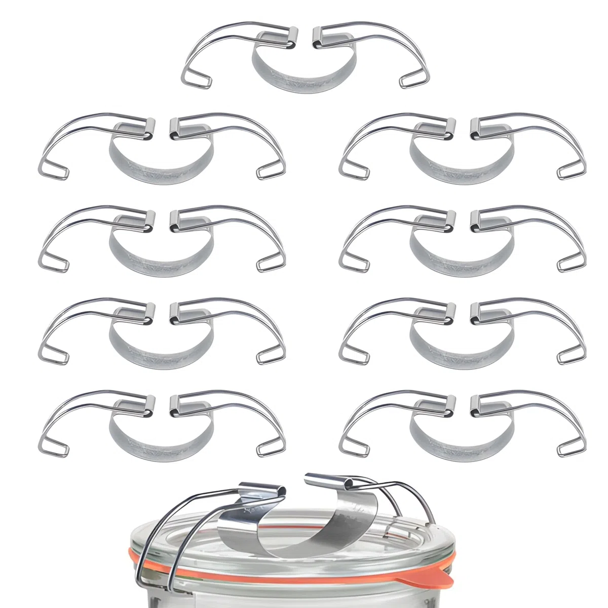 10 Universal-Klammern/Einweckklammern/Weckklammern/Bügel für Einkochgläser