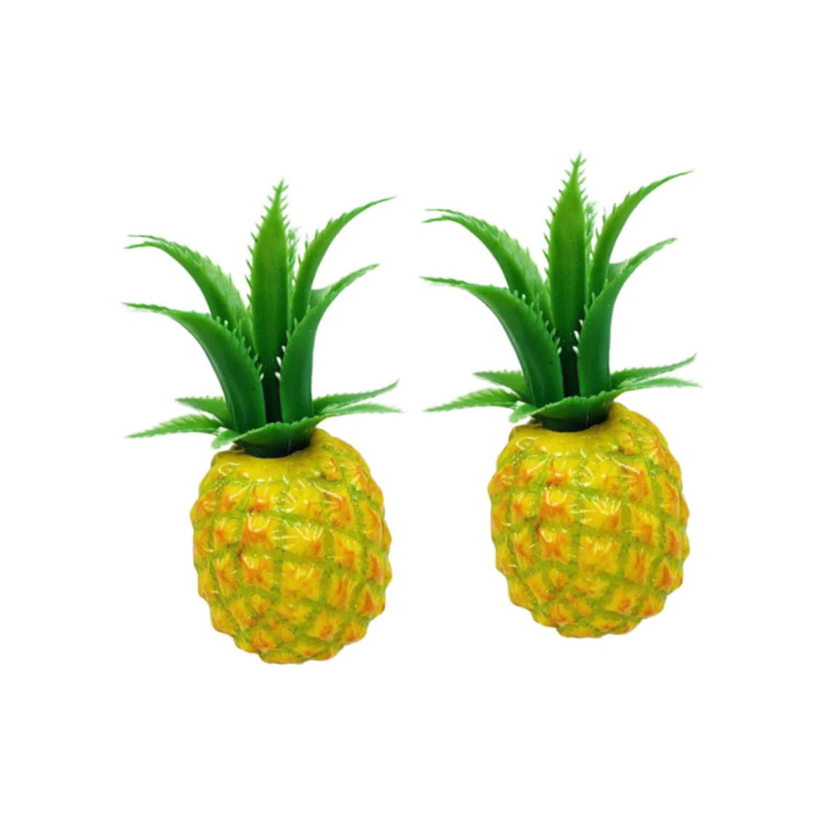 2 Stück Künstliche Ananas Modelle aus Kunststoff Naturgetreue Deko Früchte Lebensechte Tischdekoration und Fotorequisiten Größe S Schadstofffrei für Wohn und Bürodekoration