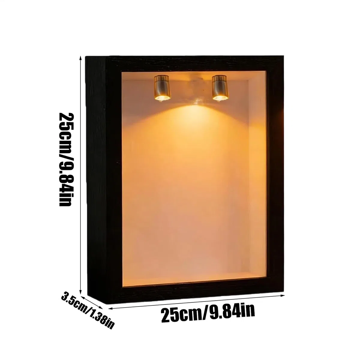 DIY Mini Museum Silhouette Box Mit Licht, 3D Fotorahmen Displaybox Enthält 8 Goldene Miniaturfiguren, Multifunktionaler Miniaturfiguren Fotorahmen Für Jubiläum Hochzeit Geburtstag