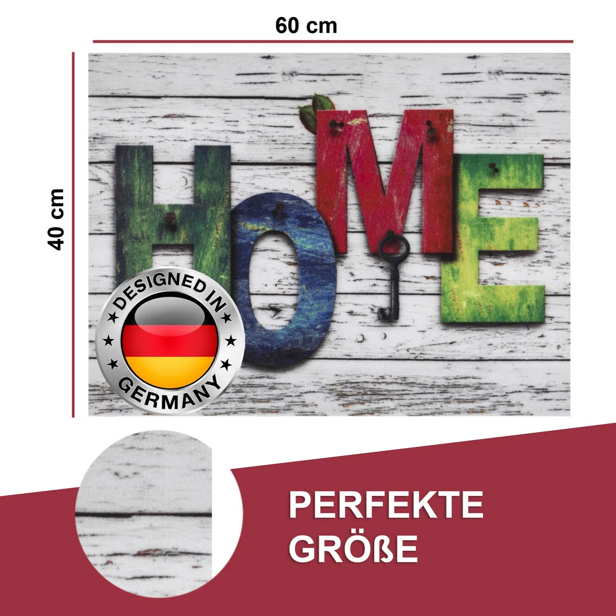 Fußmatte 40x60 cm – Schmutzfangmatte für Innen & Außen, rutschfest mit hoher Saugkraft – vielseitige Designs, ideal für Haustür, Eingangsbereich, Flur & Balkon