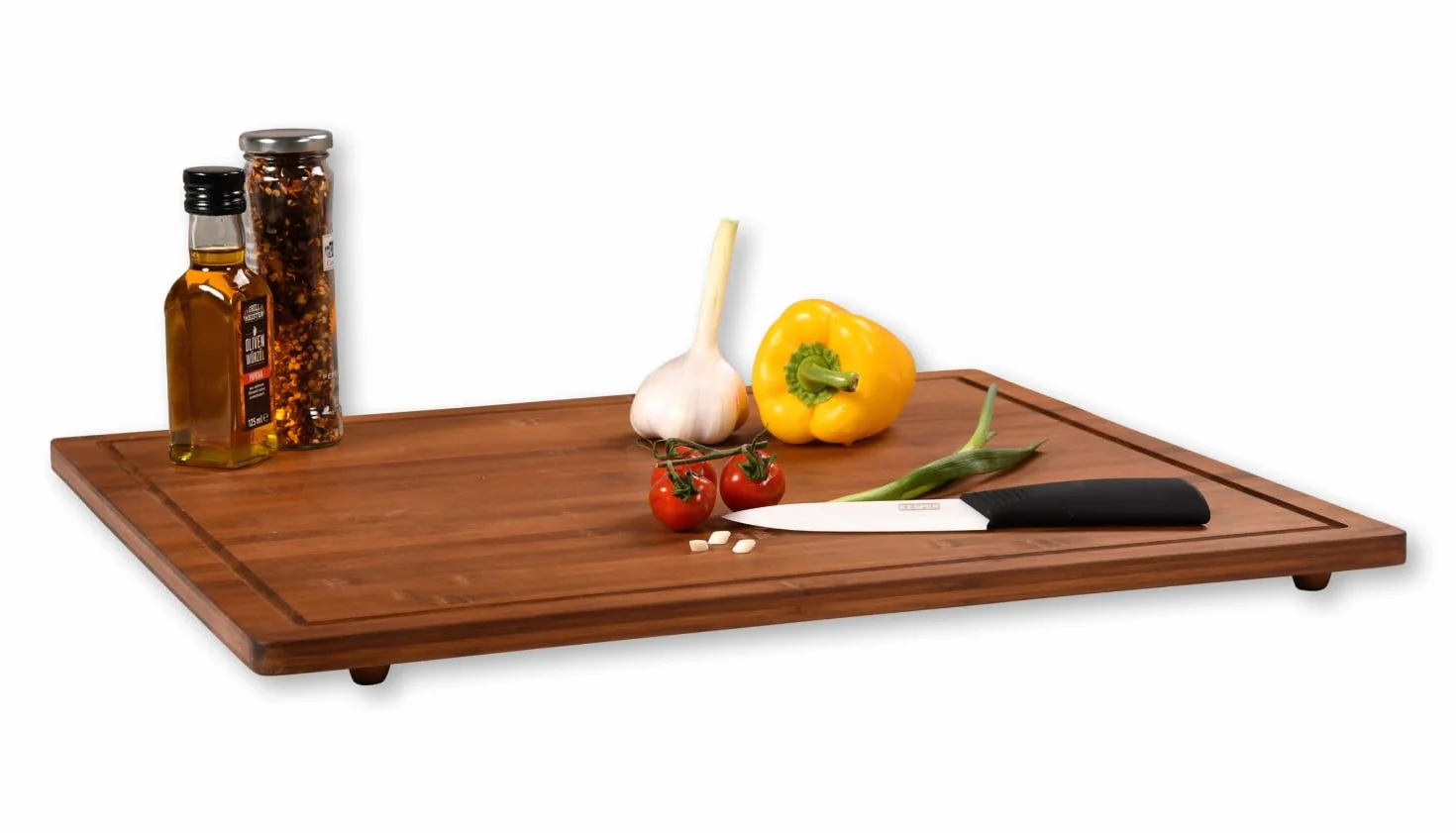 Kesper | Herdabdeckplatte, Material: Bambus, Maße: 56 x 50 cm, H: 4 cm (inkl. Füße) Farbe: Braun | 59599 13