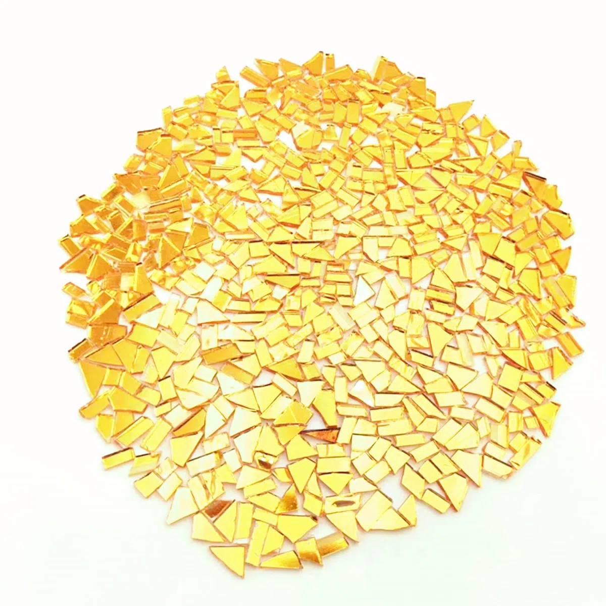 500g unregelmäßige Kristall-Mosaikfliesen,kleine Mosaikfliesen,handgefertigt,Kristallhandwerk für Bastelarbeiten,große DIY-Bilderrahmen,handgefertigter Schmuck-Untersetzer(Gold-Serie)