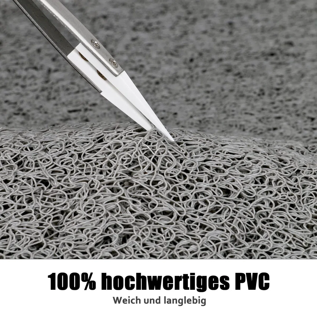 Duschmatte rutschfest, Weich Komfort Sicherheits Badewannenmatte mit Ablauflöchern, PVC-Luffa Massage Duschmatten für Nassbereiche, Schnell trocknend (Grau, 80x 80 cm)