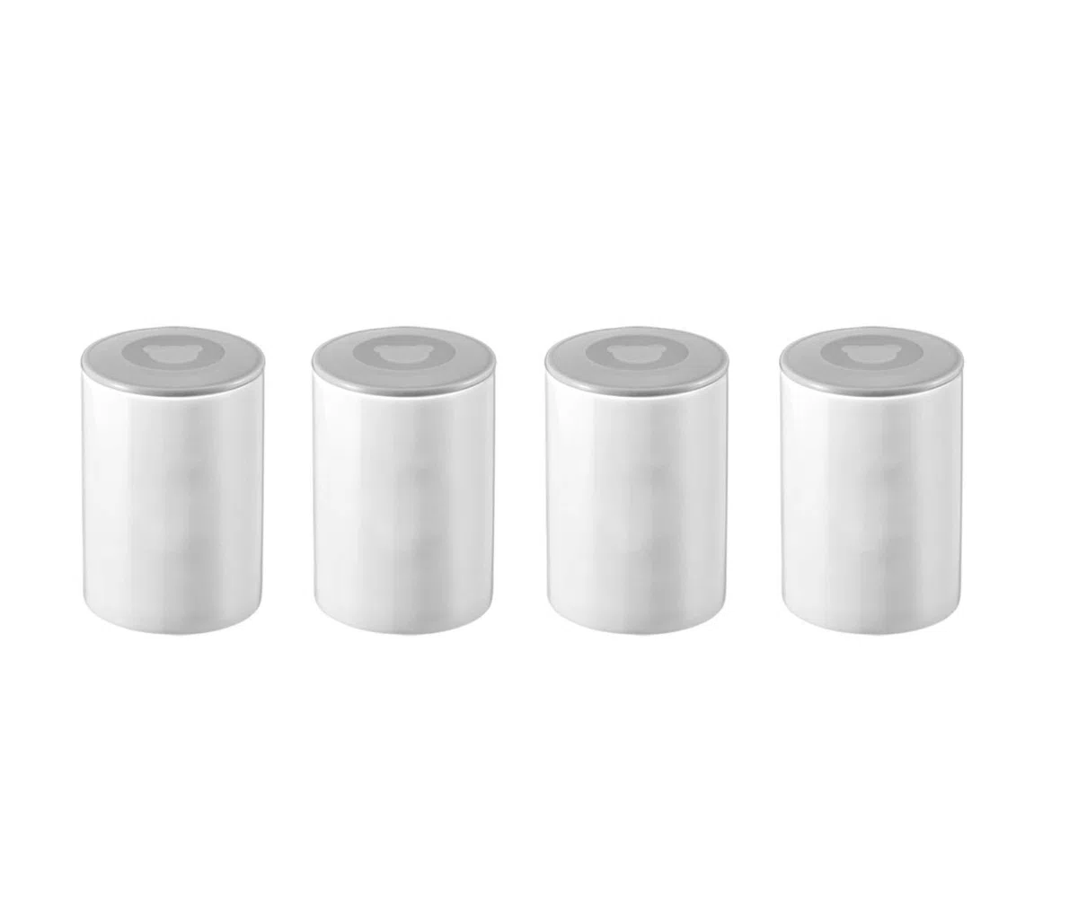 Rommelsbacher Keramik Portionsbecher Set JB 4 - à 125 ml, mit Deckel, passend für Joghurtbereiter JG 80, weiß