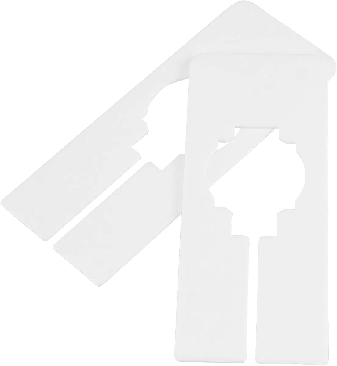 SINJEUN 60 Stück 5 x 12,5 cm Leere Trennwände für Kleiderbügel, rechteckige, weiße Kunststoff-Trennwände, Kleiderständer, Größenteiler, für Schrank, Kleidergeschäfte