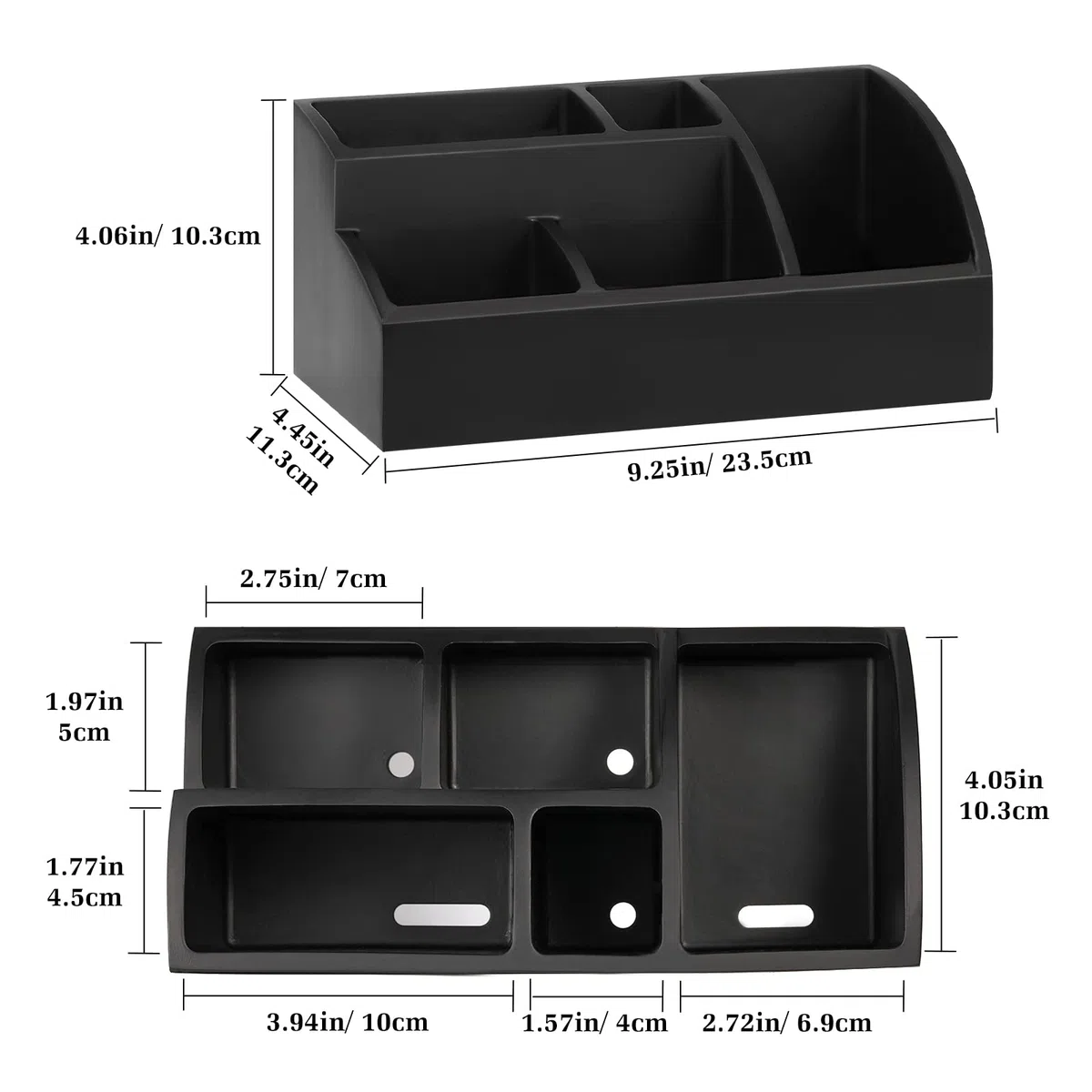 Luxspire Zahnbürstenhalter, 5 Fächer Elektro Zahnbürsten Halter Organizer Familie Zahnputz Halterung Große Kapazität Zahnputzhalter Make Up Organizer für Familien Zahnpasta Shaver Herren, Mattschwarz