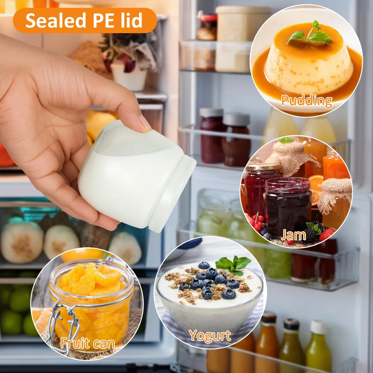 200 ml Durchsichtige Joghurtgläser mit Deckel (12 Stück),Dessertgläser Mit Deckel,mit Seil und Anhänger,Für Marmelade, Honig, Desserts, Kerzen, Spülmaschinen-,Gefrierschrank- &Mikrowellenfest