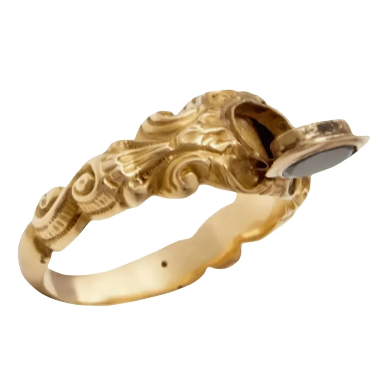 Vintage-Giftring mit Geheimfach, Messing-Medaillonring für Pillen und Andenken, goldener Schmuck im Retro-Stil