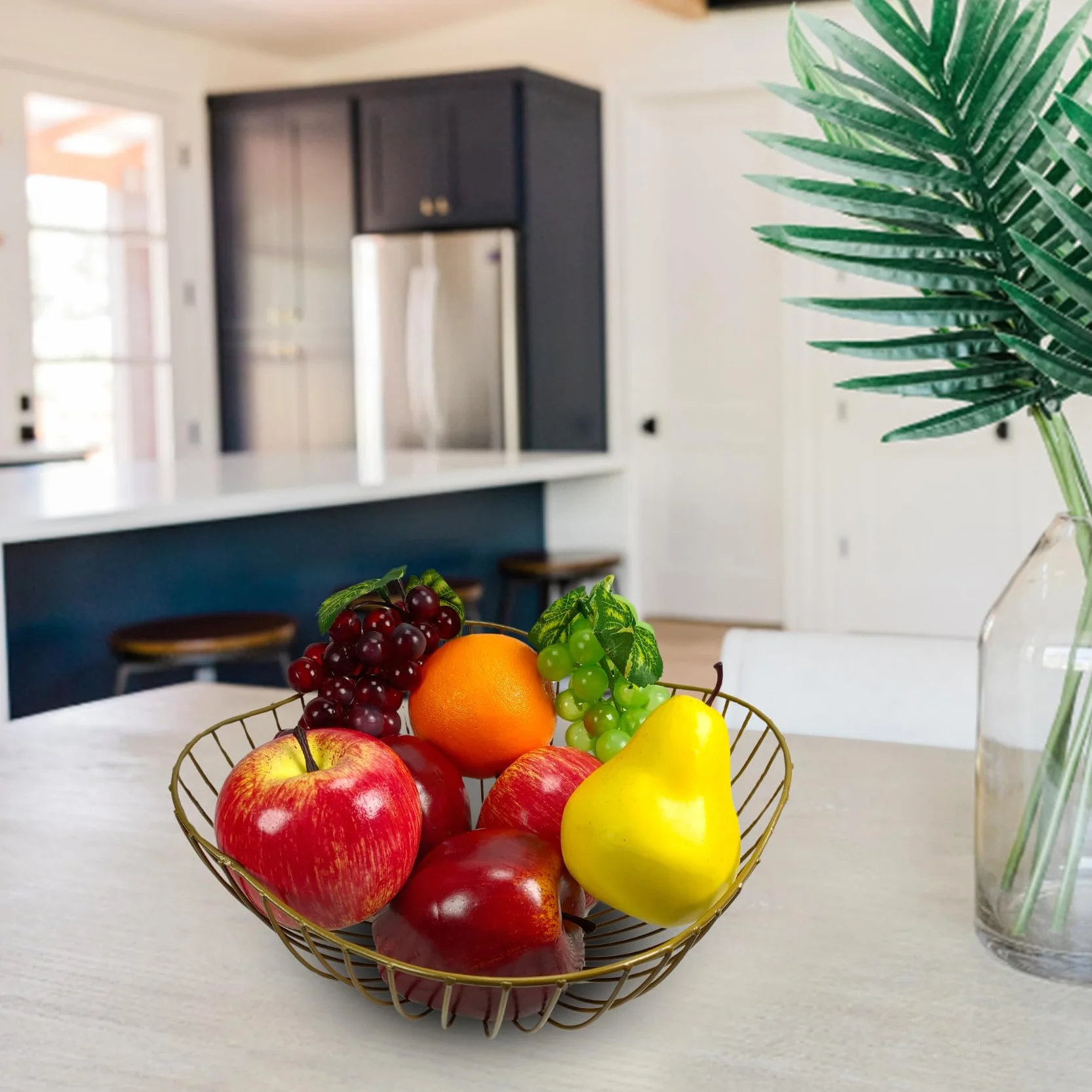 Künstliche Früchte-Pack,gefälschte Mischungsfrüchte für Wohnkultur,Simulations-Obst-Set,Party-Weihnachtsdekoration,Faux-Obst-Modell für Fotoshooting,künstliche Apfel-Birnen Trauben(6Arten,8Stück)