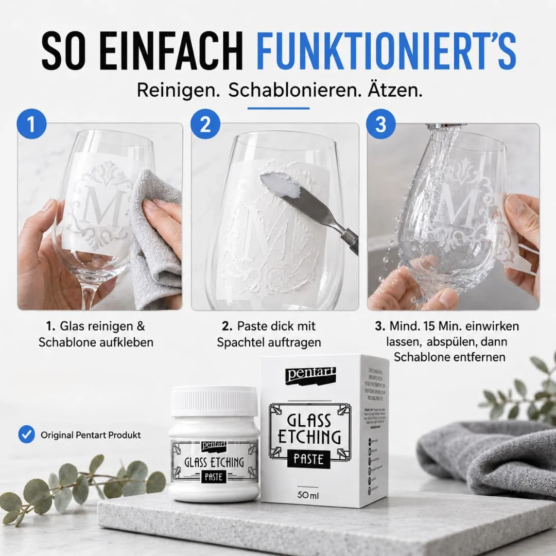 Zita's Creative Glasätzungspaste 50ml - Frosteffekt, Glasätzpaste - DAS ORIGINAL! Glass Etching paste, Ätzpaste, Frosteffekt