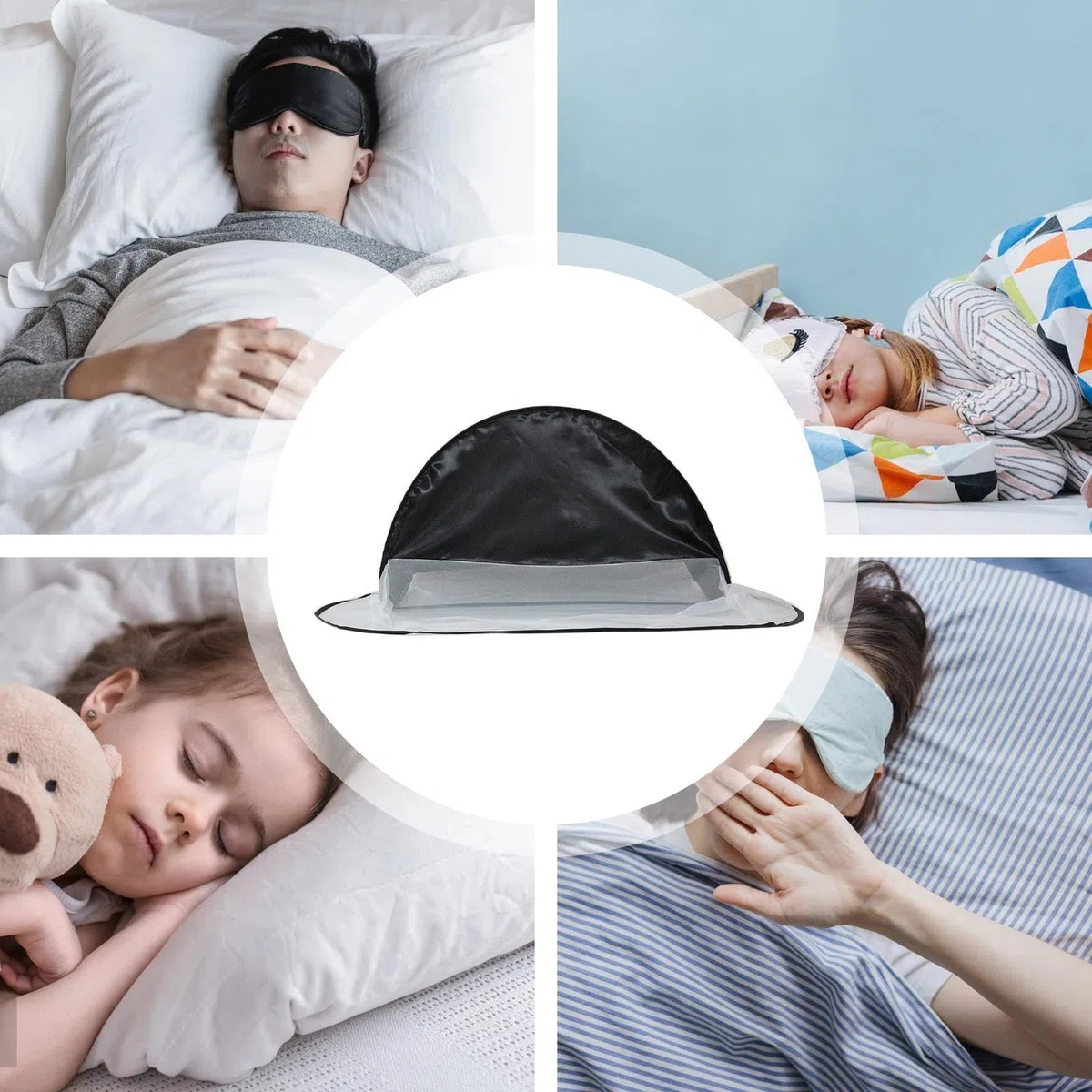 Bettzelt - Sleep Pod Head Zelt, lichtblockierendes Baldachin | Faltbares atmungsaktives Sichtschutzzelt für Reisen, Meditation, lichtempfindliche Schläfer, tragbares Indoor-Nickerchenzelt