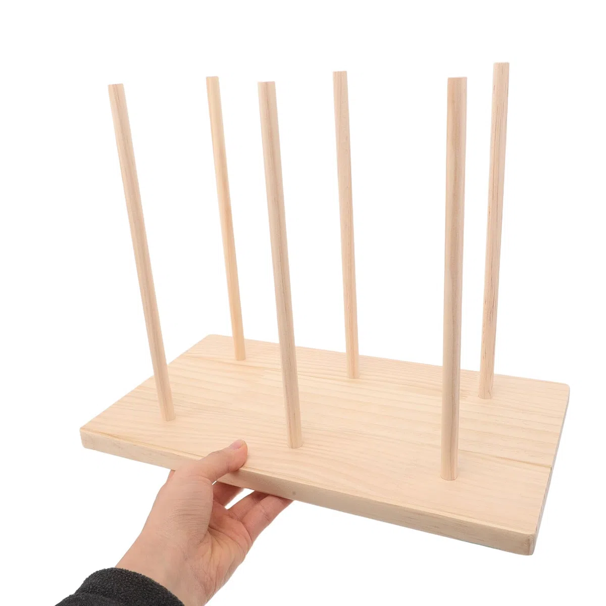 HEMOTON Holz Puppenständer für 6 Handpuppen Stabiler Fingerpuppen Organizer Platzsparend und Stoßfest Puppenhalter für Klassenzimmer Kindergarten und Zuhause