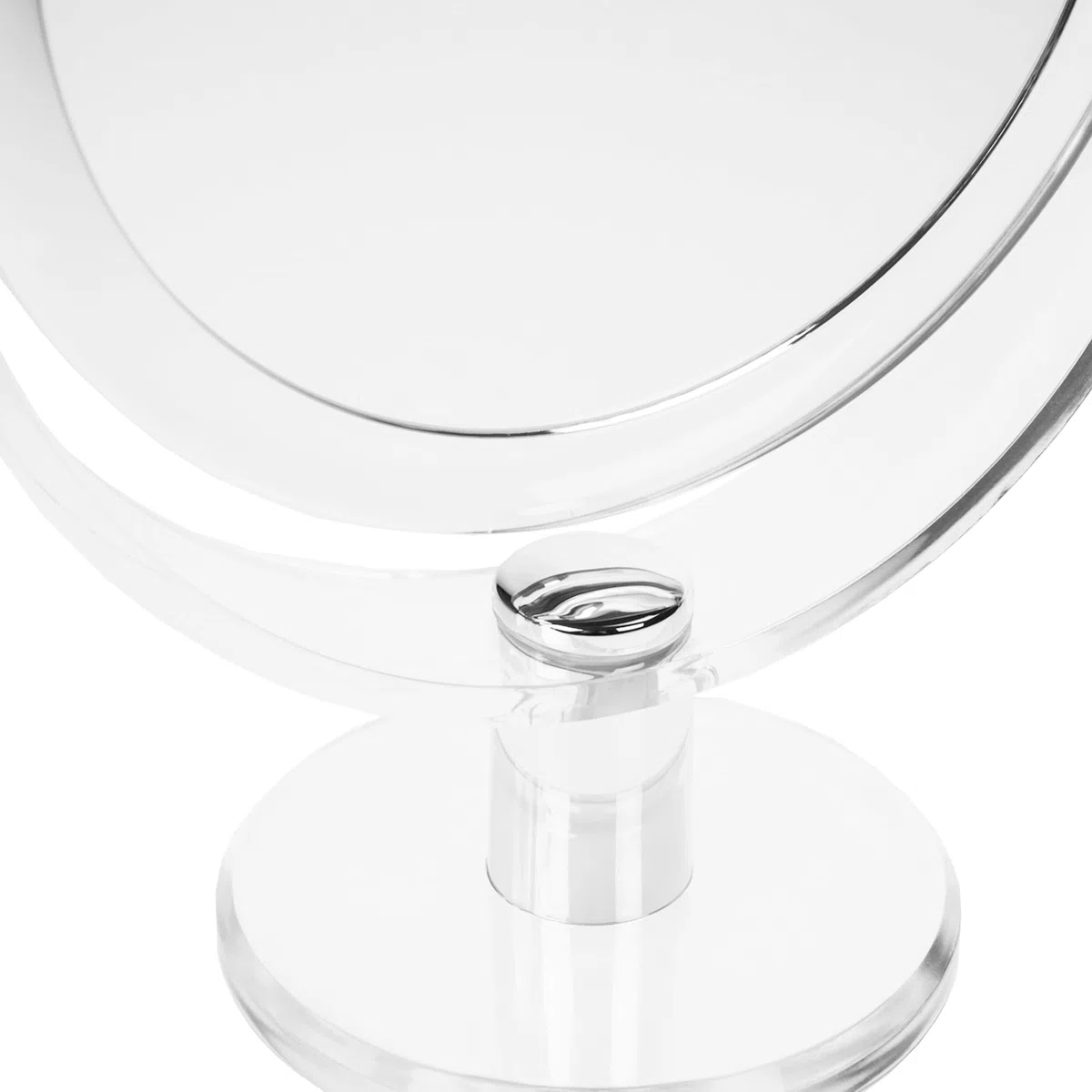 Fantasia Standspiegel rund - zweiseitig, normal und 7-fache Vergrößerung, Make Up Spiegel Ø 16cm, Höhe: 22cm, Metall/Acryl