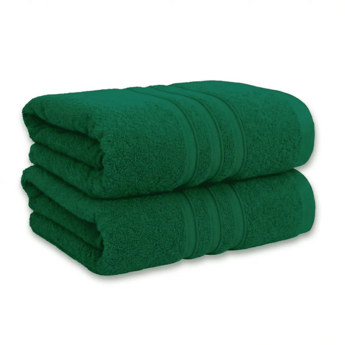 Vency Premium 2er Pack Duschtücher Set - 100% Baumwolle - Saugfähige und langlebige Duschtücher, Größe 70x140 cm, Dunkelgrün