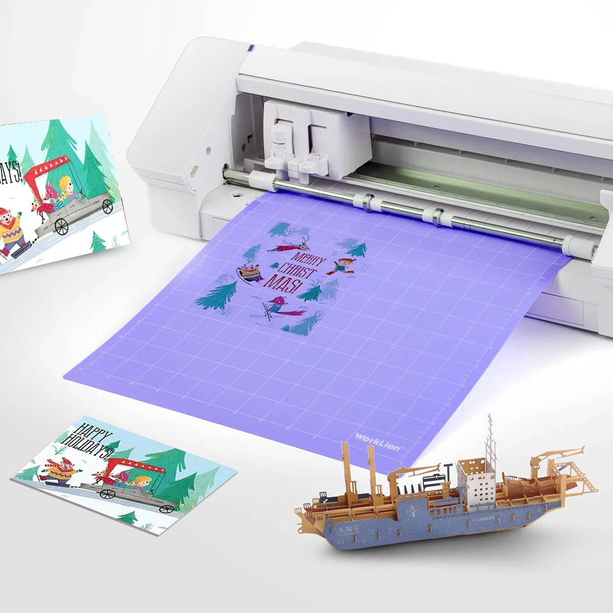 Worklion Schneidematte für Silhouette Cameo 4/5/3/2/1 verschiedene selbstklebende Quilt-Schneidematten Ersatz für Silhouette Cameo Zubehör (4 StandardGrip, 1LightGrip, 1StrongGrip)