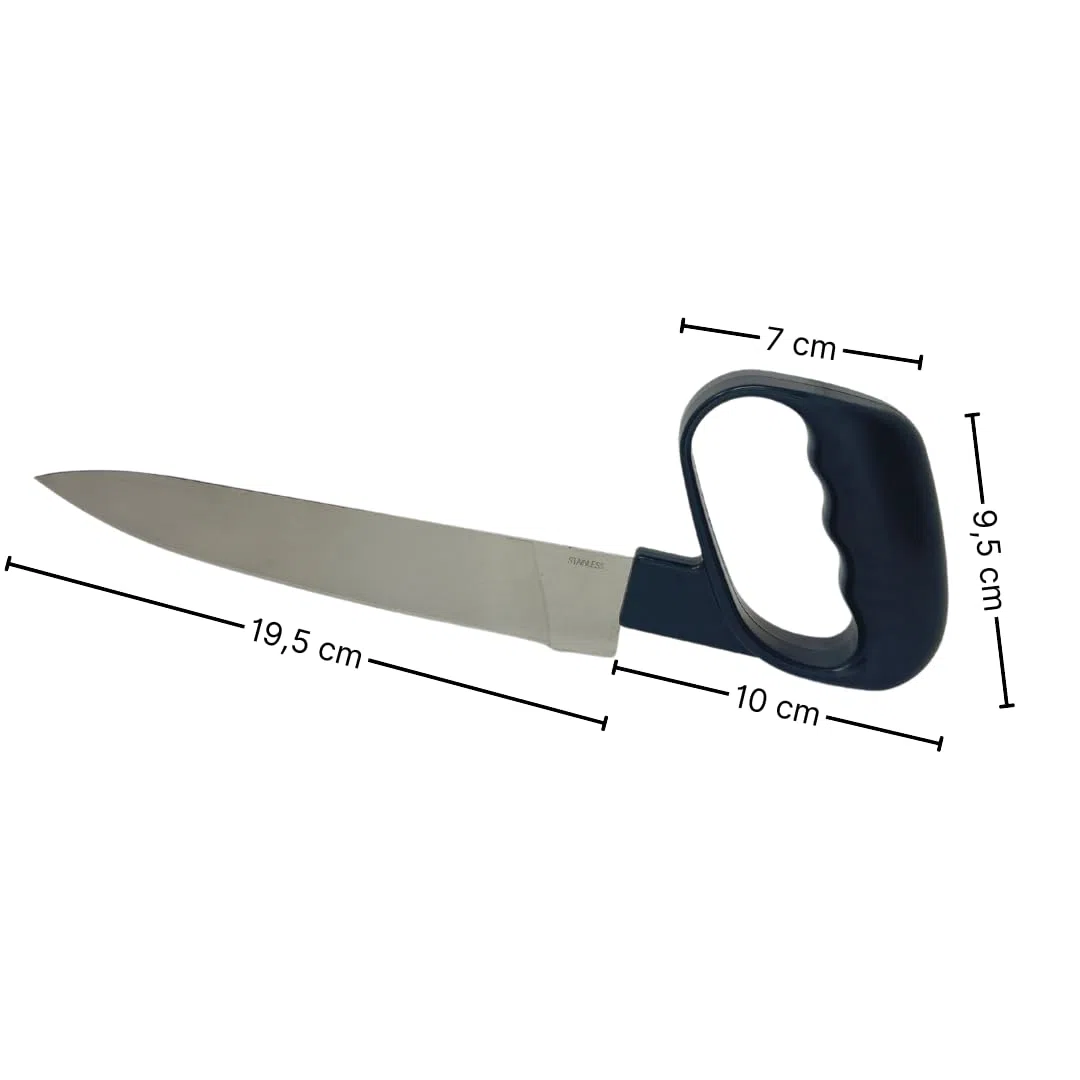 ATC Handels GmbH Ergonomische Messer REFLEX mit geschlossenem Griff und rostfreier Klinge - als Tranchiermesser oder Brotmesser Spülmaschinenfest bis 70°C (glatte Klinge)