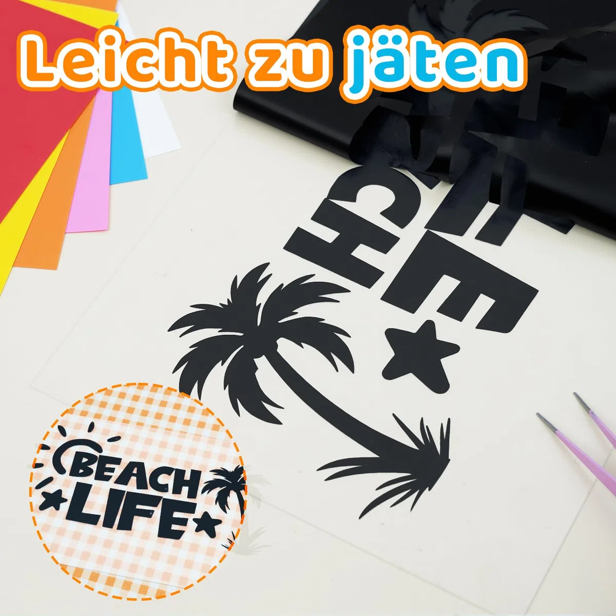Schwarz Plotterfolie Textil Rolle - 30,5 cm x 600 cm, Premium Bügelfolie für Textilien, Kompatibel mit allen Schneidplottern, Flexfolie für Kleidung, Taschen, Hausdekoration