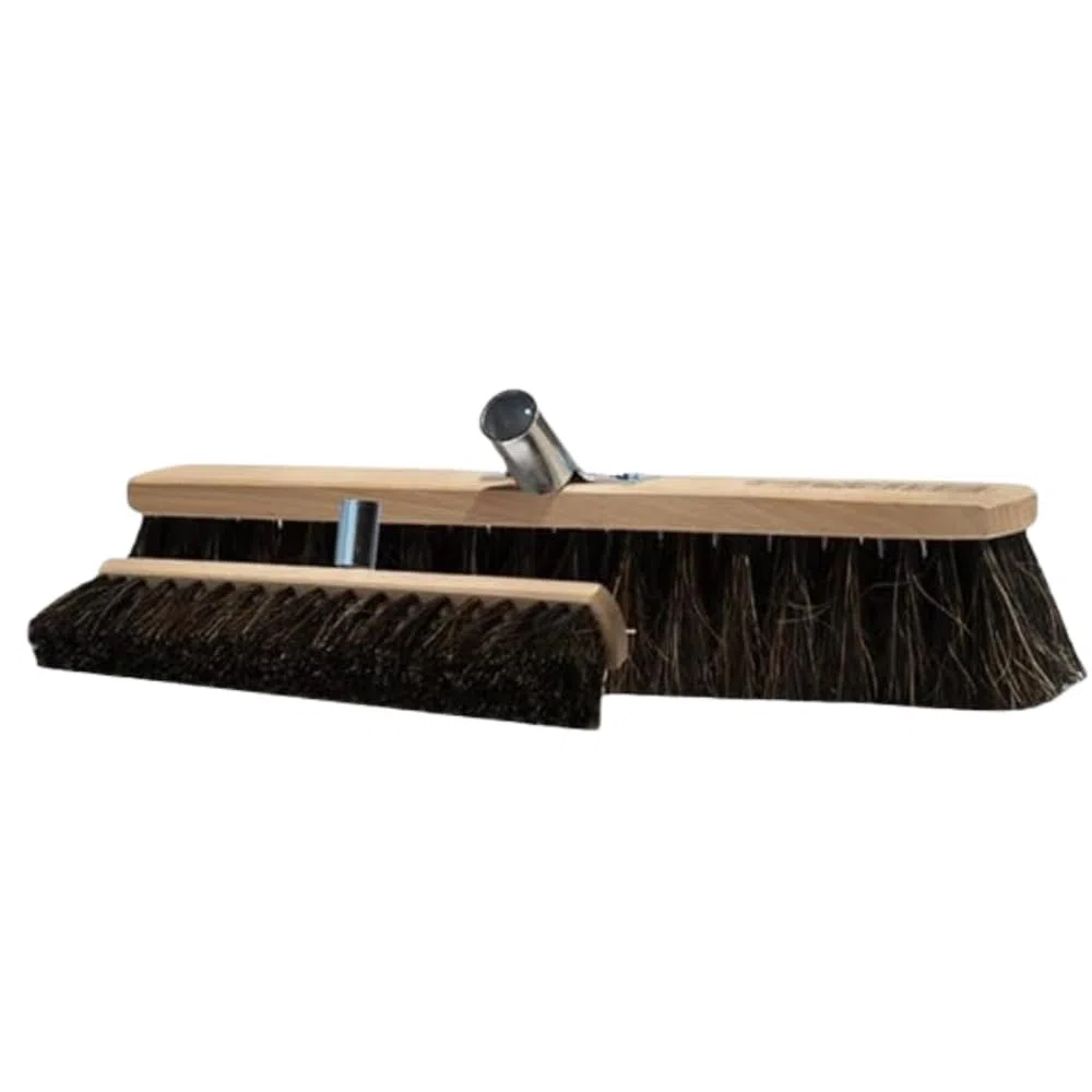 Saalbesen Besen ohne Stiel Ideal als Zimmerbesen Holzbesen Kehrbesen Werkstattbesen Hallenbesen Industriebesen Hausbese Terassenbesen Haarbesen mit Metallhalterung (60 cm ohne Stiel)