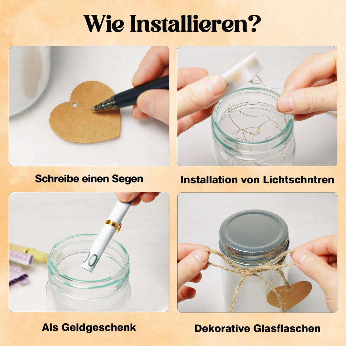 Geldgeschenk 14 Geburtstag Mädchen, LED Flaschenlicht, Geldgeschenke Verpackung, 14. Geburtstag für Mädchen Junge Frau Beste Freundin Schwester Familie