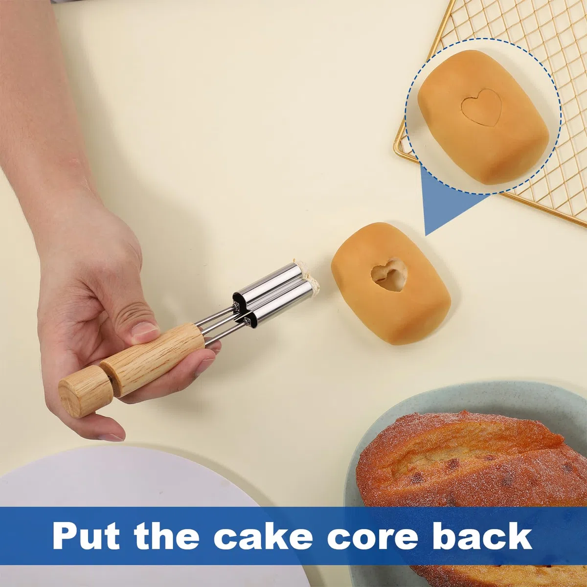 Cupcake-Ausstecher, Cupcake-Lochschneider Füllen wiederverwendbar Cupcake-Lochstanzer Cupcake-Loch-Werkzeug Cupcake-Loch-Werkzeug Gebäck-Ausstecher Backen Füllen Dekorieren (Herzform)