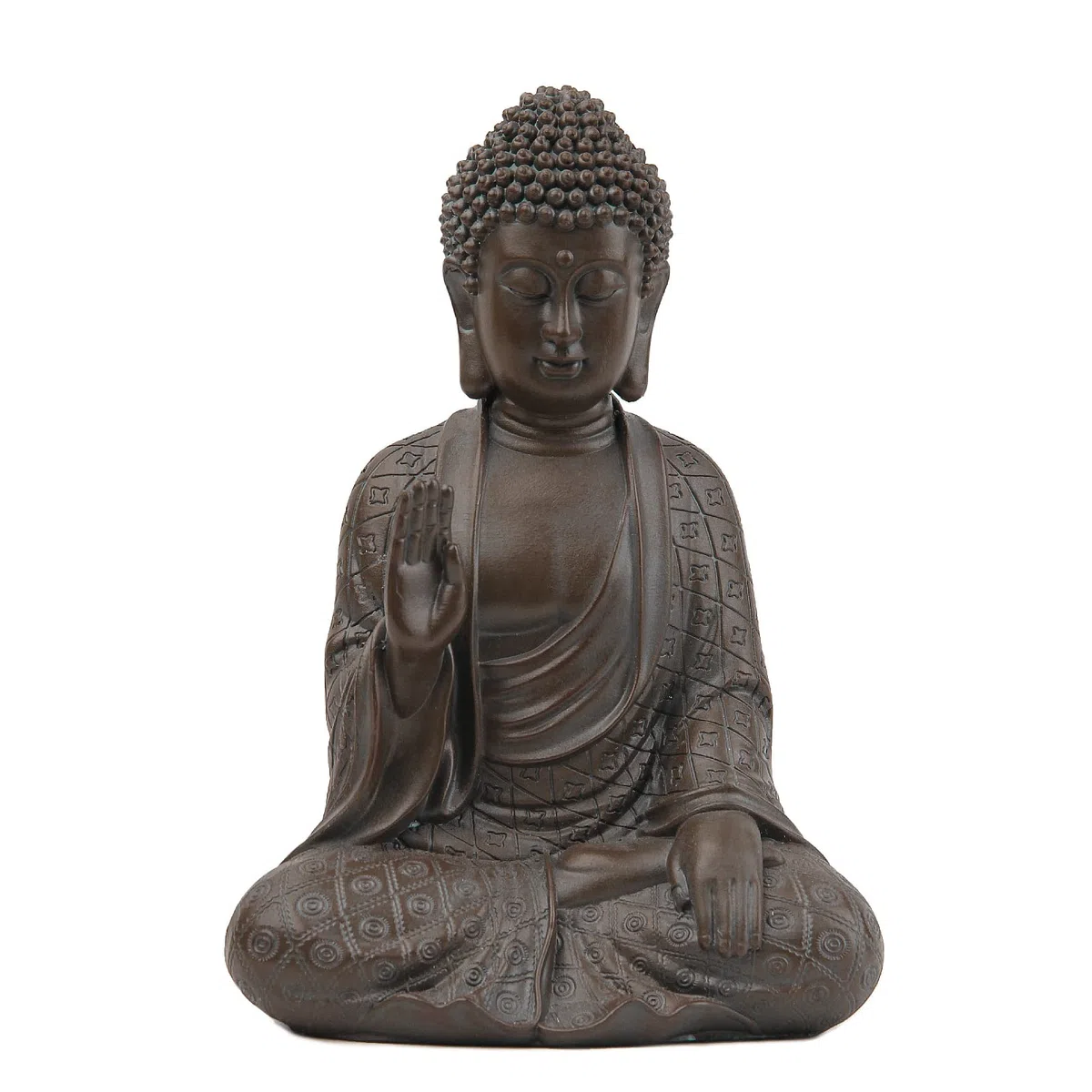 Smadeer Buddha Figur für Wohnzimmer & Zen Deko - Moderne Buddha Statue (17,8 cm) für Meditation & Feng Shui - Spirituelle Skulptur aus Resin für Regal & Büro - Geschenk zum Einzug & Muttertag