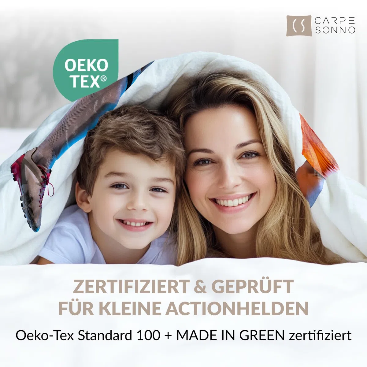 Carpe Sonno Kinder Bettwäsche 135x200 Kinder mit Kissenbezug [100% Renforce Baumwolle] Fußball Motiv | Oeko-Tex 100 & Made in Green | Kinderbettwäsche Jungen | Fussball Bettwäsche Jungen 135x200
