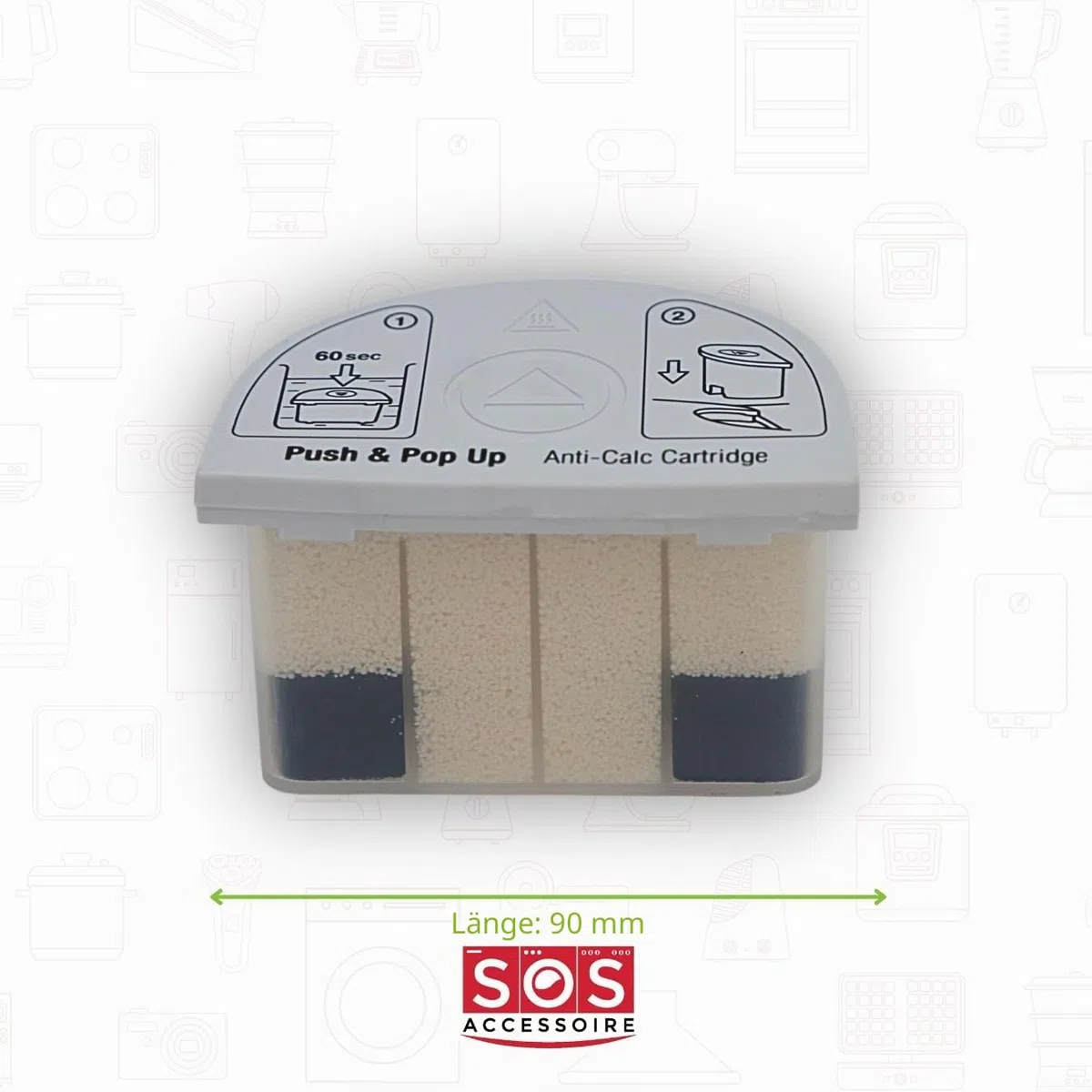 SOS ACCESSOIRE Anti-Kalk-Kartusche für Dampfbügelstation, Bügeleisen 9178005731, 9178020181 BEKO, GRUNDIG, QUIGG