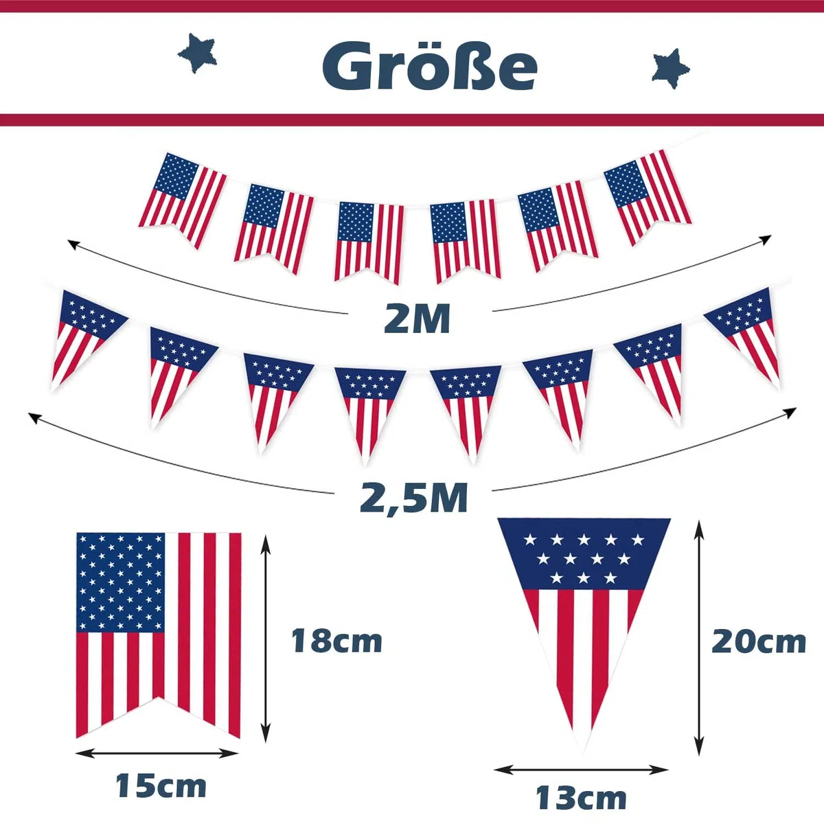 USA Deko Amerika Flagge 12 Stück Spiralen American Banner 4. Juli Tag Unabhängigkeitstag Amerikanische Deko Amerika Deko