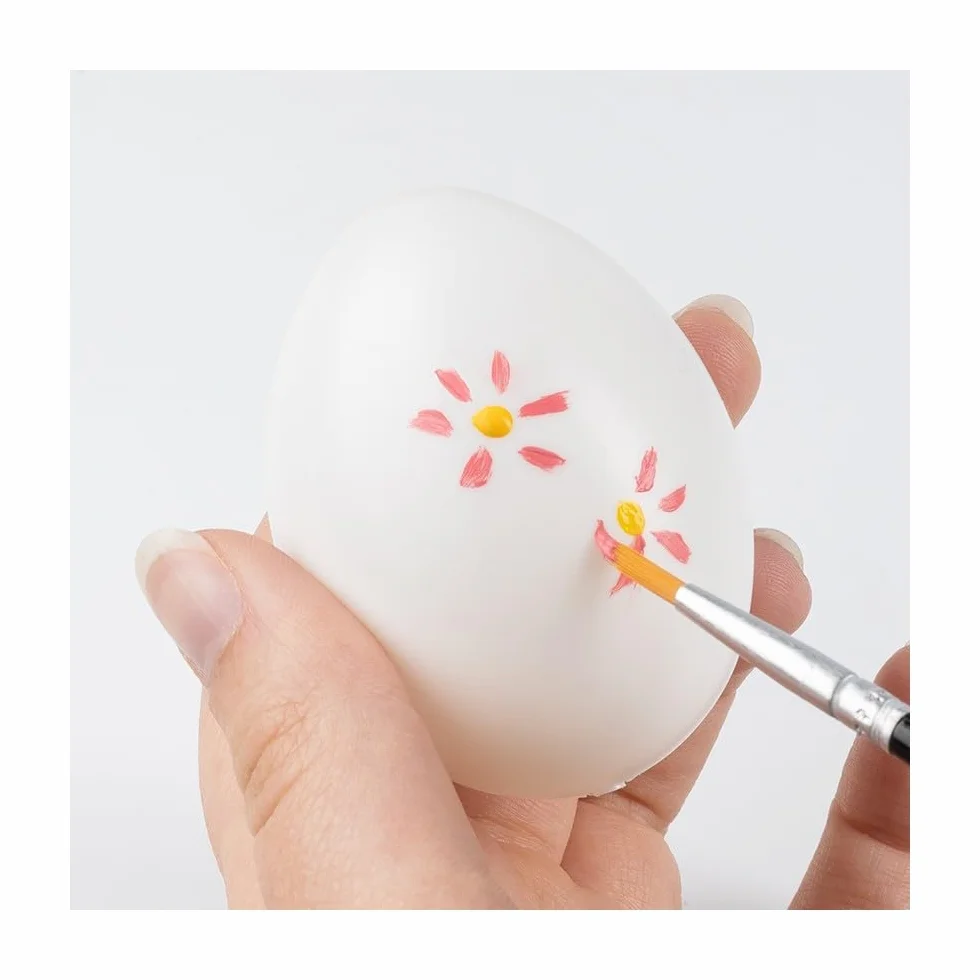 Ideen mit Herz Kunststoff-Eier mit Loch, 6 cm hoch, Ø 4,5 cm, weiß, inkl. Nylonband und Ösen, 100 Stück