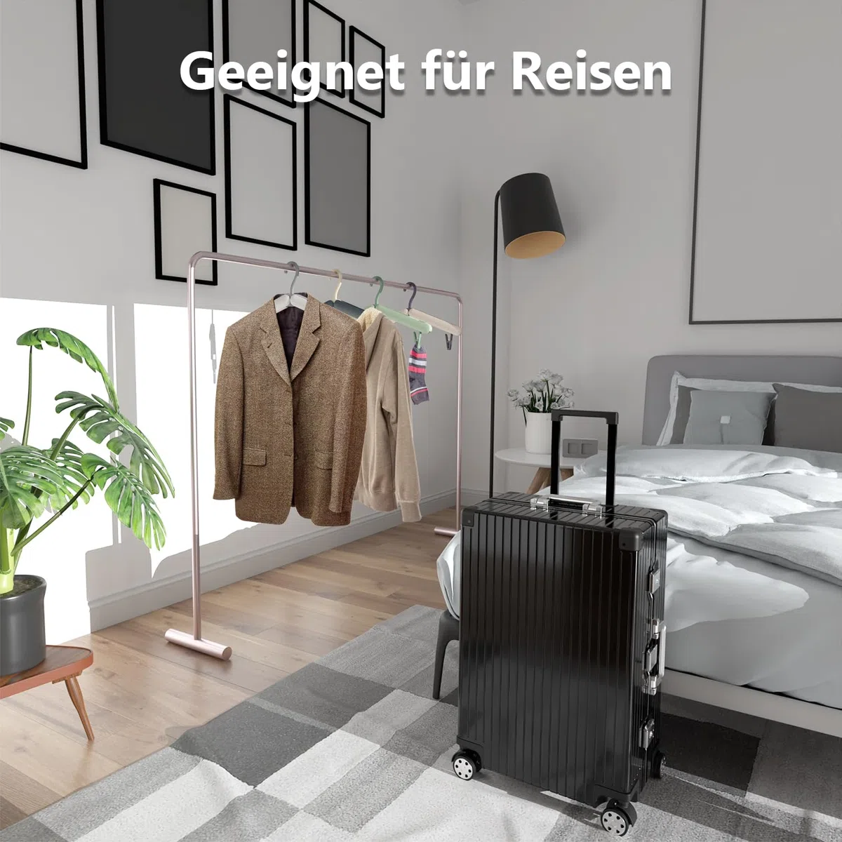 Reisebügel faltbar (4er Set) mit Aufbewahrungstasche – Platzsparende Kleiderbügel aus ABS-Kunststoff für Kreuzfahrt, Koffer & Zuhause (4 Farben)