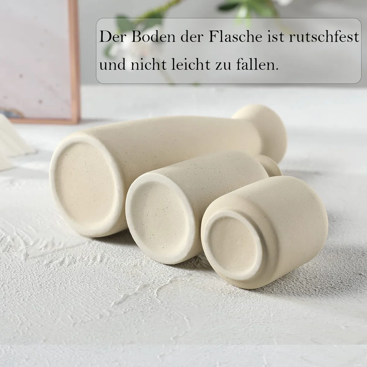 CEMABT Keramik Vasen 3er-Set Kleine Blumenvasen für Dekor, Moderne rustikale Bauernhaus Home Decor, Dekorative für Pampas Grass&getrocknete Blumen, Idee Regal,Tisch, Bücherregal,Mantel (Natur)