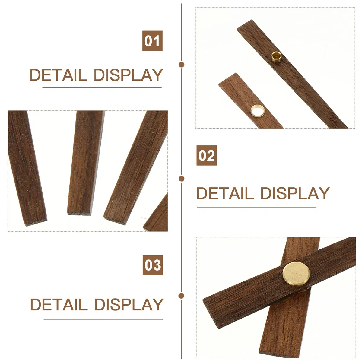 EXCEART 5 SäTze Holz Uhrzeiger Ersatzteile FüR DIY Wanduhr Quarzuhr Uhrwerk ZubehöR Zum Basteln Und Reparieren