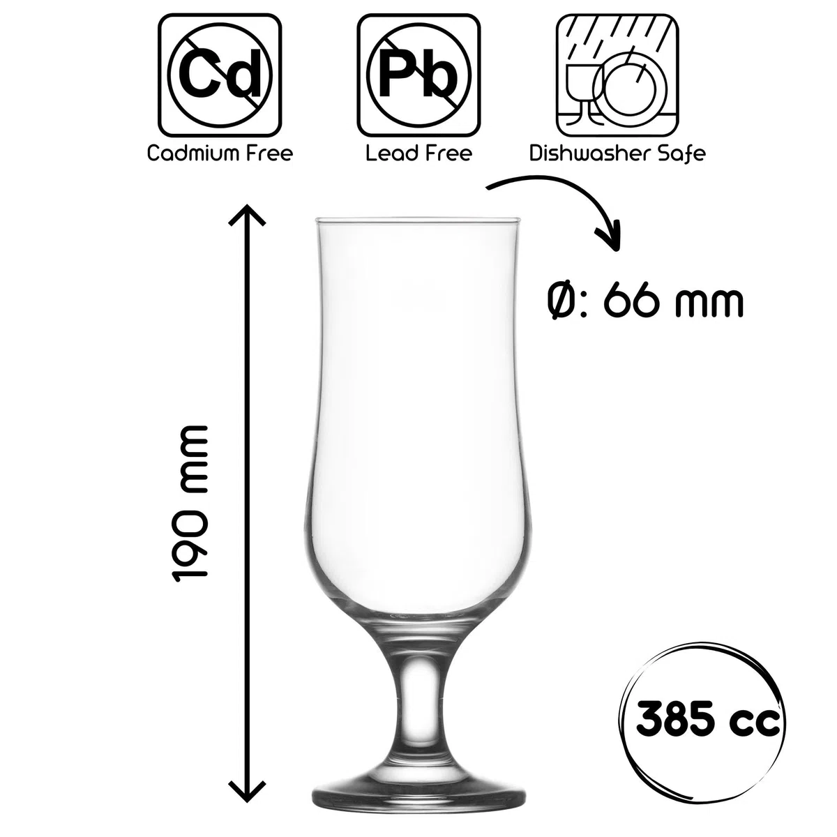 NORDIC SCHILLER Premium Cocktailgläser Set of 6, 385ml 100% BLEI FREI Hurricane Gläser, Für Eiskaffe, Cocktail, Cocktail Glas, Milchshake Glas, Pina Colada Gläser, Hurricanegläser, Biergläser