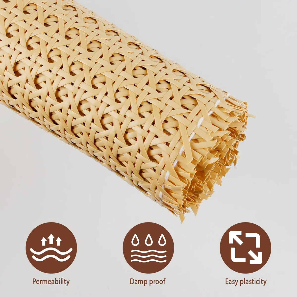 Dadabig PE Rattan Gurtband, 39 * 150cm Möbel PE Wiener Geflecht Wasserdicht Stuhlgeflecht PE Rattan Geflecht für Heimwerker Schrank Stuhl Möbel (Fehler 1-2 cm)
