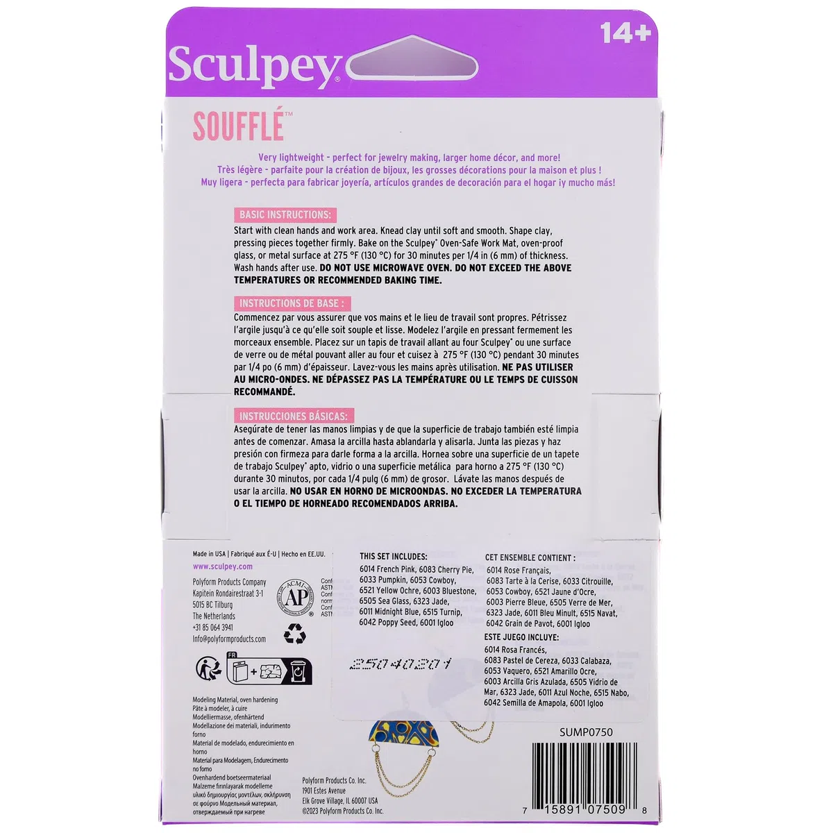 Polyform Ton Sculpey Souffle Multipack .9 oz 12 kg