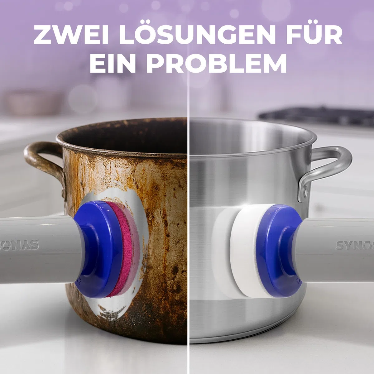 Synoshi Pro Melamin Magic Schwamm für Elektrische Reinigungsbürste – Doppel-Action Set für Flecken, Abnutzungserscheinungen und Markierungen – Effektive Reinigung für Wände, Arbeitsplatten (3 stück)