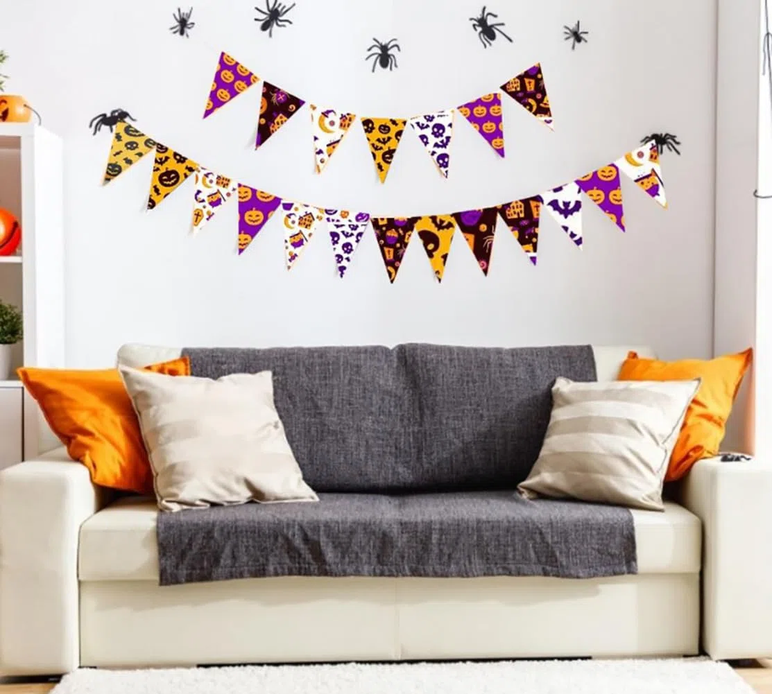 8 Stück/Set 50 x 50 cm Patchwork Stoffe Paket aus aus 100% Baumwolle Stoffbündel Nähen Stoffreste Baumwollstoff meterware Stoffpaket Quilten Stoff DIY Basteln Baumwolltuch Halloween-Serie