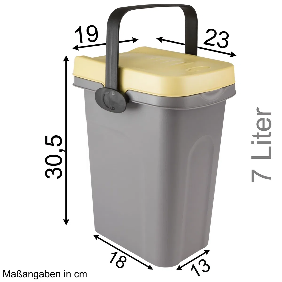 Windeleimer Geruchsdicht 7 Liter Gelb Küche Verschließbar, Bio Mülleimer Klein, Komposteimer, Eimer mit Deckel, Abfalleimer, Trash Bin, Biomüll, Kleiner Mülleimer mit Deckel