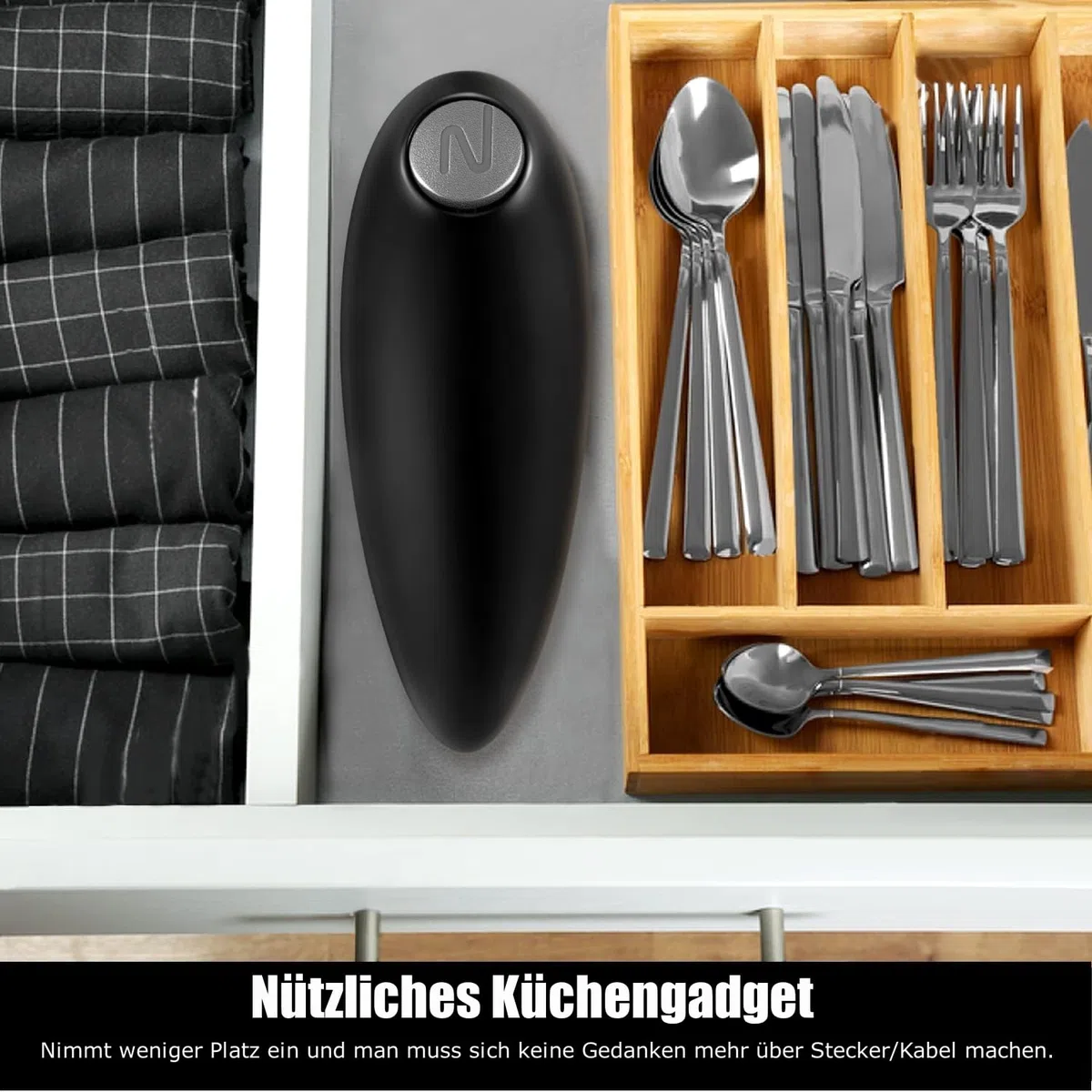 Dosenöffner, Elektrischer Dosenöffner für die Küche, zum schnellen und sicheren Öffnen runder Konservendosen, Electric Can Opener geeignet für Senioren und Menschen mit Arthritis