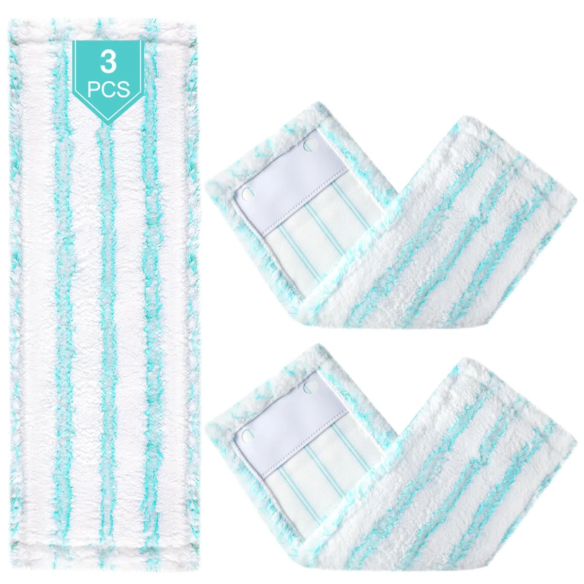 3 Pack Ersatz-Wischbezüge für Leifheit Profi XL Micro Duo / Profi XL Cotton Plus alle Bodenwischer-Stiele, Flecken schnell entfernen, Effiziente Mikrofaser Ersatzbezug für alle Böden