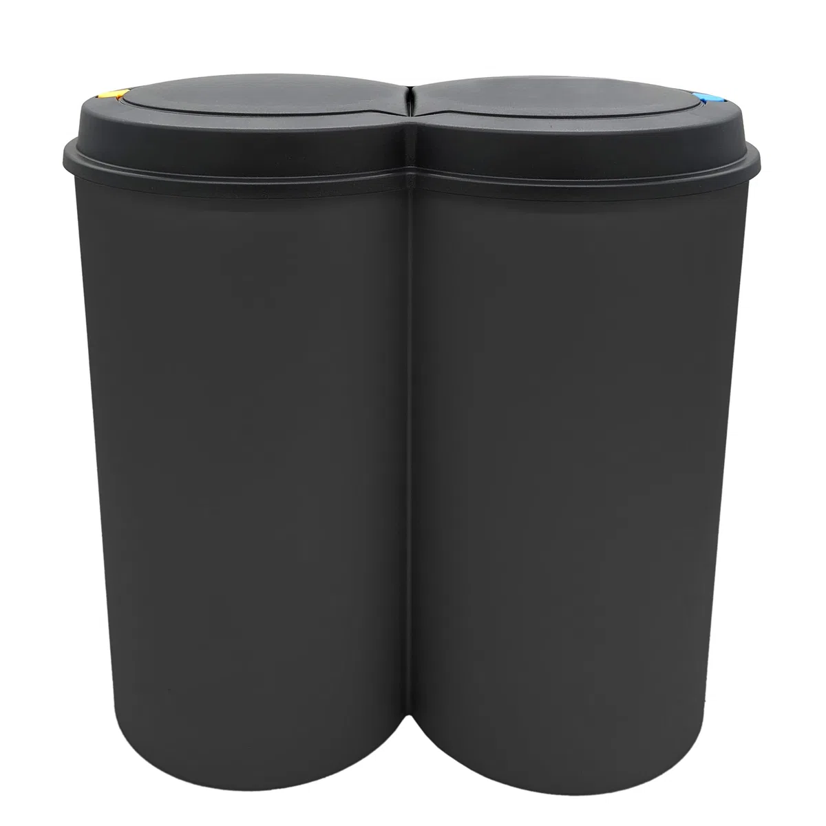 Spetebo Mülleimer 50 Liter (2x25) in schwarz mit praktischem Klappverschluss - Mülltrenner Abfalleimer