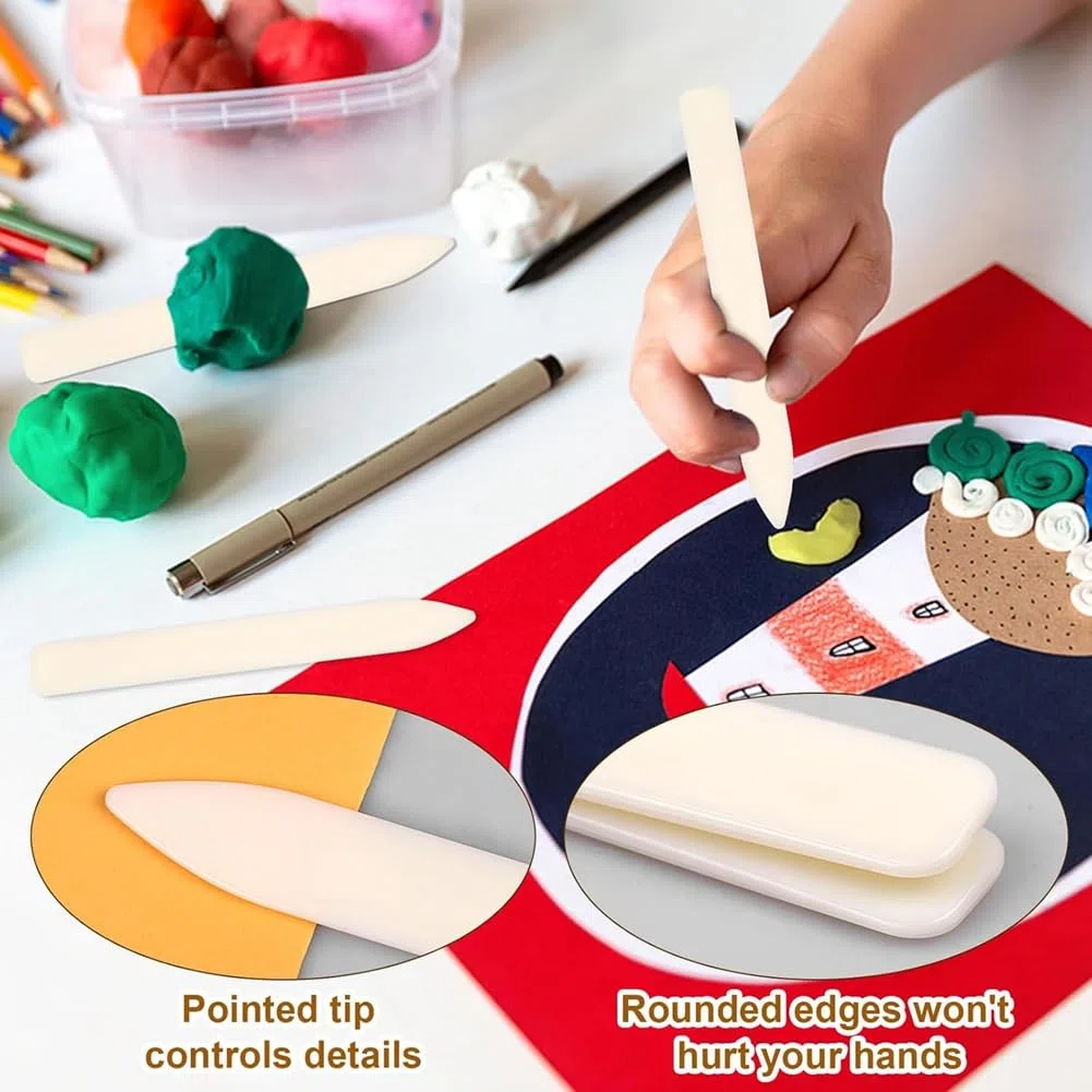 Bamberg 20er-Pack Falzbein-Werkzeug, Falzbein Aus Kunststoff, zum Basteln, Rillen, Falten, Knicken, Papierbasteln, Scrapbooking-Werkzeug