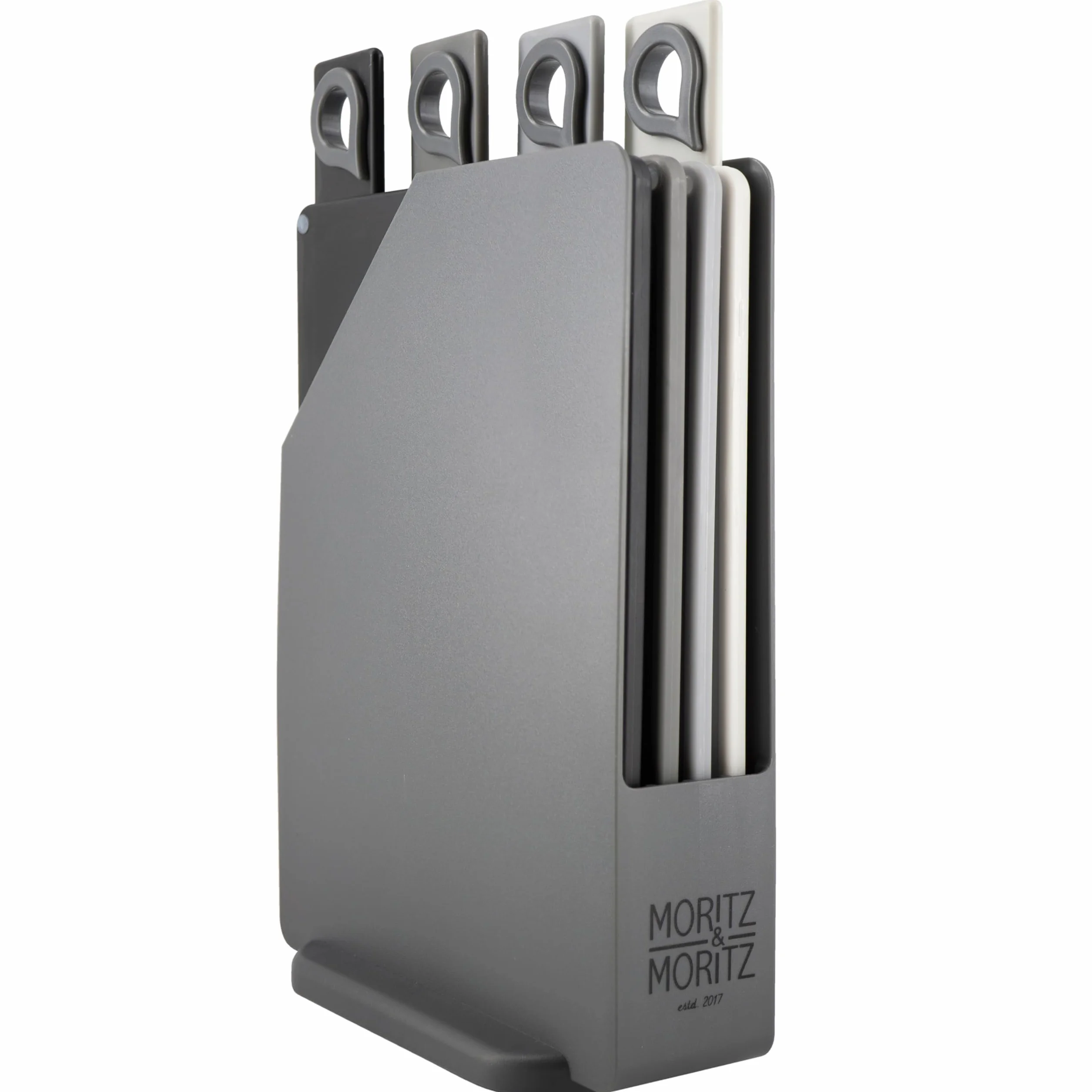 Moritz & Moritz Schneidebrett-Set – 20,5 x 14,5 cm – 4 Stück – rutschfeste Oberflächen, die es Ihnen ermöglichen, Ihre Lebensmittel sicher zu schneiden – Küchenbrett mit Griffen
