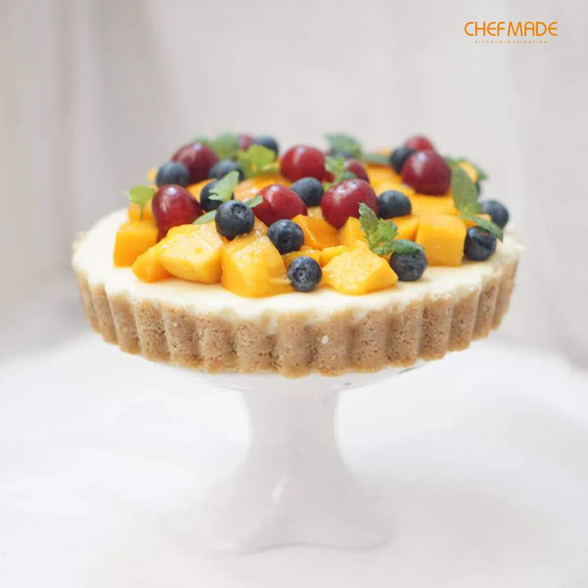 CHEFMADE Torte Pan, 7-zoll mit Abnehmbare Lose Bottom Nicht-Stick Runde Quiche Tart Backformen für Ofen und Instant Topf Backen (Champagne Gold)