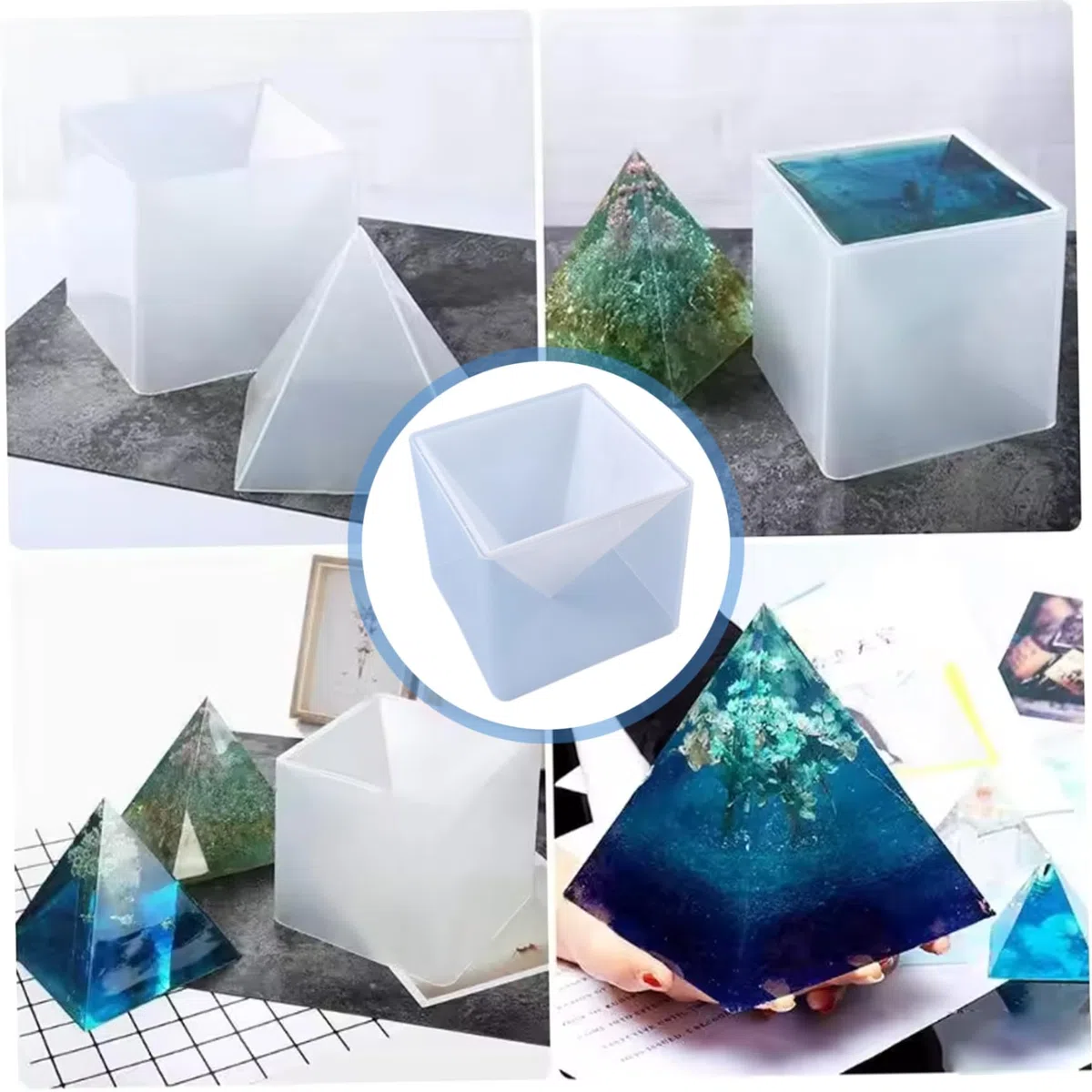 Supergroße Pyramiden-Silikonformen für Harz, DIY-Epoxid-Bastelform für Wachs, Seife und Gips
