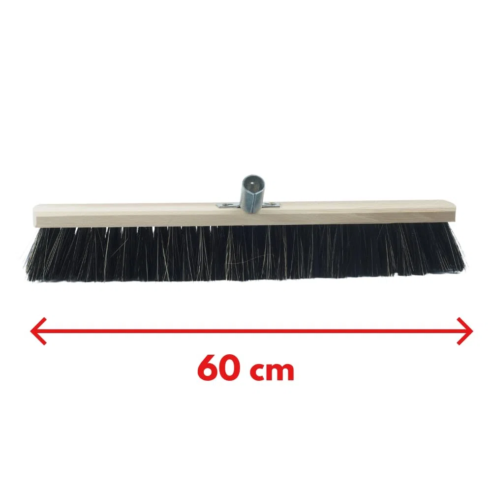 Saalbesen Besen ohne Stiel Ideal als Zimmerbesen Holzbesen Kehrbesen Werkstattbesen Hallenbesen Industriebesen Hausbese Terassenbesen Haarbesen mit Metallhalterung (60 cm ohne Stiel)