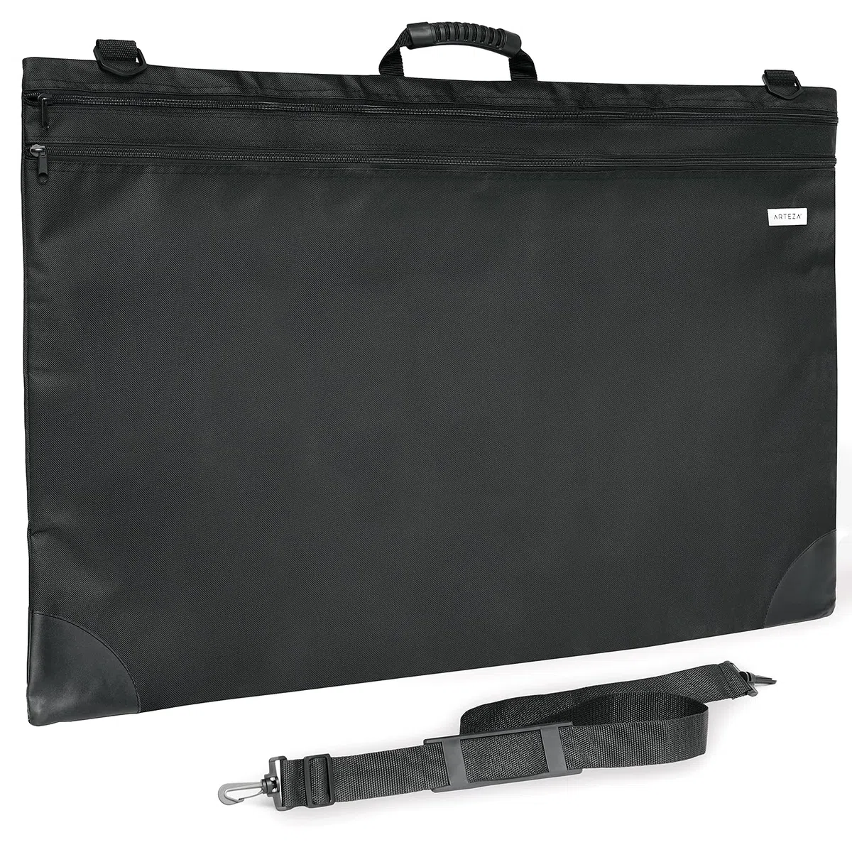 ARTEZA Kunst Transporttasche, 60.96 x 91.44 cm, Soft, Schwarz, Große Portfolio Kunst Tasche für die Aufbewahrung von Kunstwerken