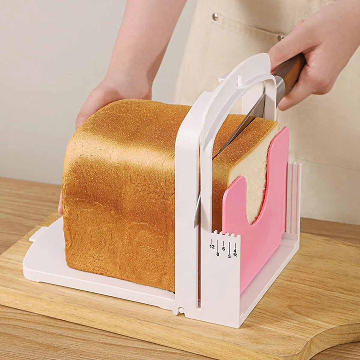 Brotschneider, ABS-Bagelschneider, Brotschneider, zusammenklappbar, manueller Handschneider, für Küche, Toastschneider, Backzubehör und Sandwich-Toastbraten