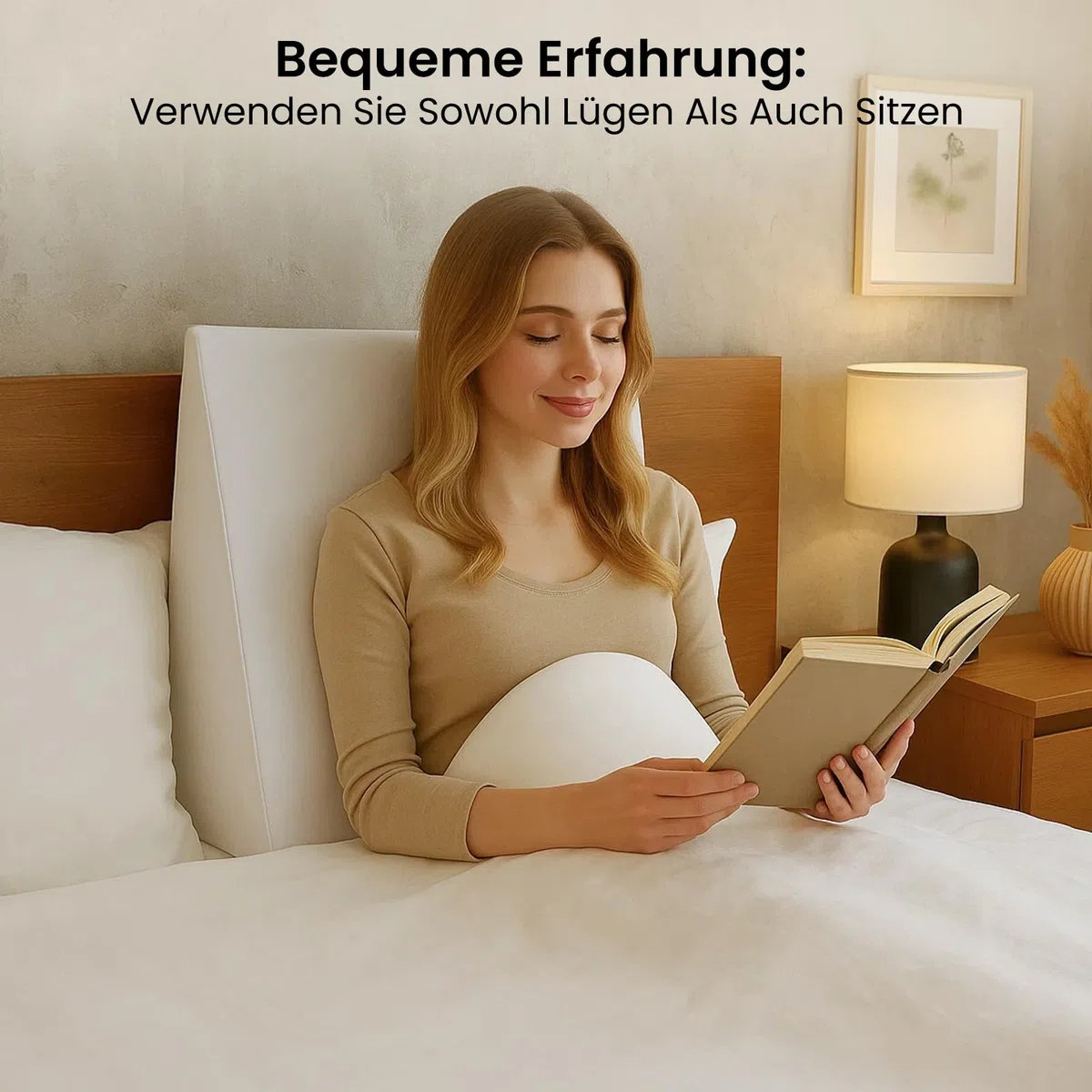 Premium Keilkissen für Bett & Sofa – 2-Zonen-Komfortsystem | Reflux- & Schlafhöherlagerungskissen | Ergonomischer Matratzenkeil | Lesekissen, Rückenstützkissen & Beinkissen (White 80cm)